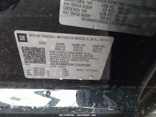 Photo 8 VIN: 3GTP8BED0LG219328 - GMC SIERRA 1500 