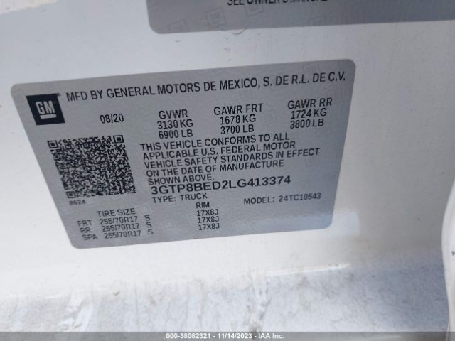 Photo 8 VIN: 3GTP8BED2LG413374 - GMC SIERRA 1500 