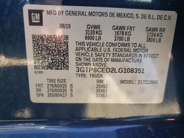 Photo 9 VIN: 3GTP8CED2LG108351 - GMC SIERRA C15 