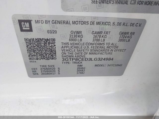 Photo 8 VIN: 3GTP8CED3LG324984 - GMC SIERRA 1500 