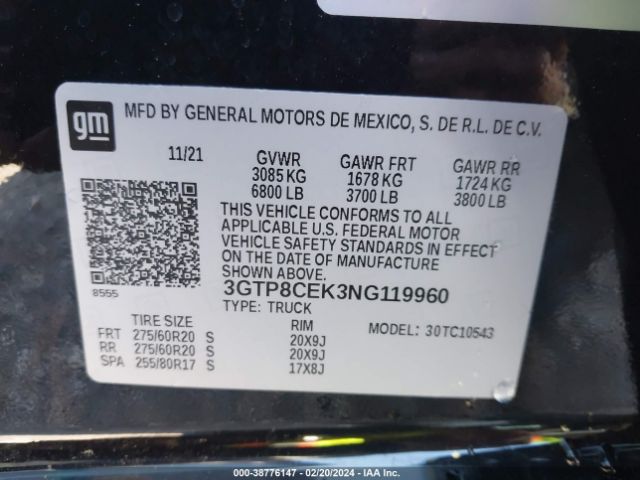 Photo 8 VIN: 3GTP8CEK3NG119960 - GMC SIERRA 1500 LIMITED 