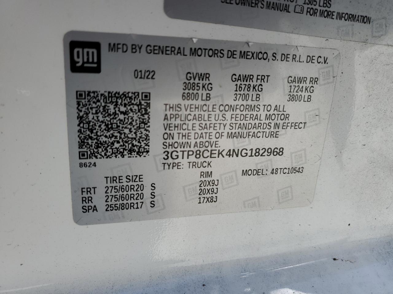 Photo 11 VIN: 3GTP8CEK4NG182968 - GMC SIERRA 