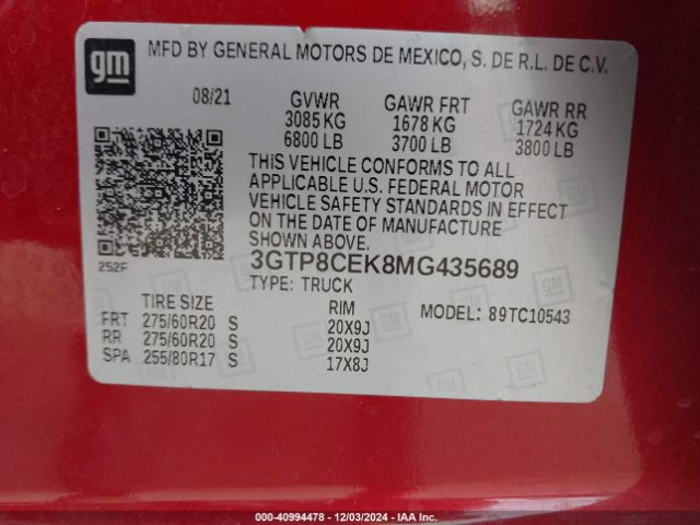 Photo 8 VIN: 3GTP8CEK8MG435689 - GMC SIERRA 