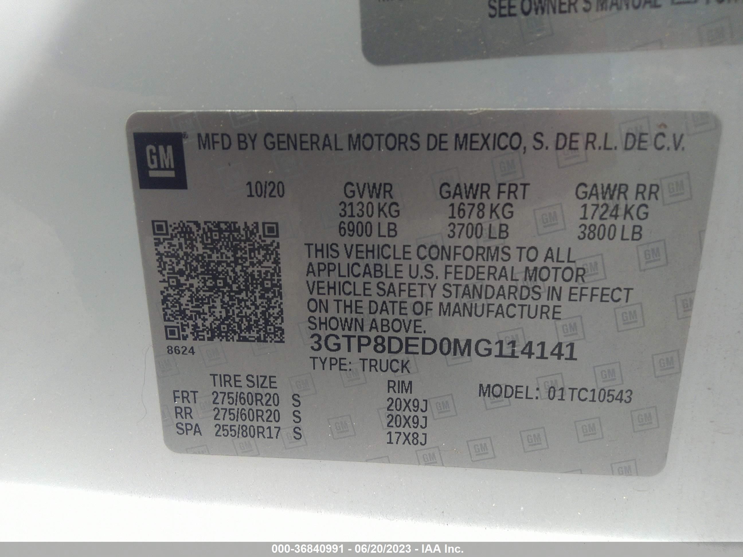 Photo 8 VIN: 3GTP8DED0MG114141 - GMC SIERRA 