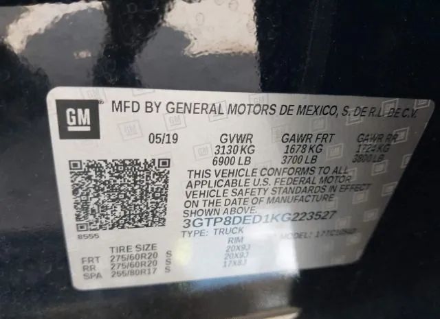 Photo 8 VIN: 3GTP8DED1KG223527 - GMC SIERRA 