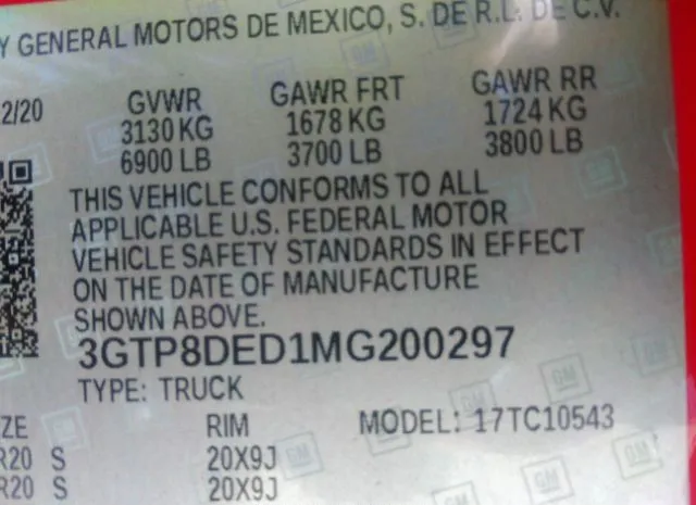 Photo 8 VIN: 3GTP8DED1MG200297 - GMC SIERRA 1500 