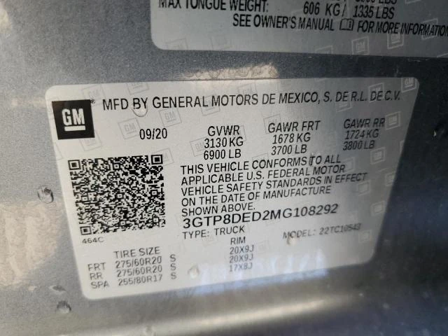 Photo 12 VIN: 3GTP8DED2MG108292 - GMC SIERRA C15 