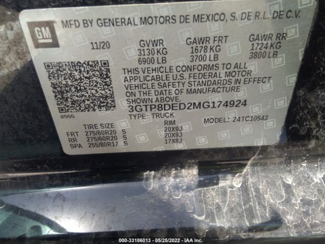 Photo 8 VIN: 3GTP8DED2MG174924 - GMC SIERRA 1500 