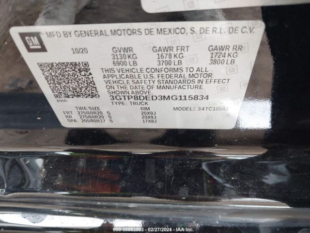 Photo 8 VIN: 3GTP8DED3MG115834 - GMC SIERRA 1500 