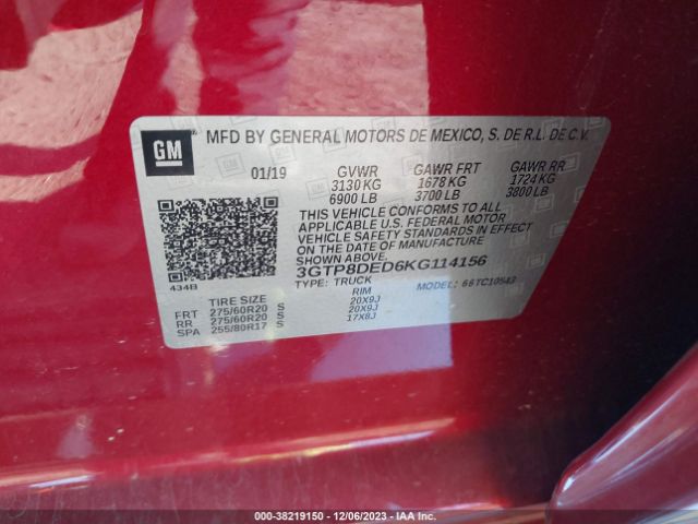 Photo 8 VIN: 3GTP8DED6KG114156 - GMC SIERRA 1500 