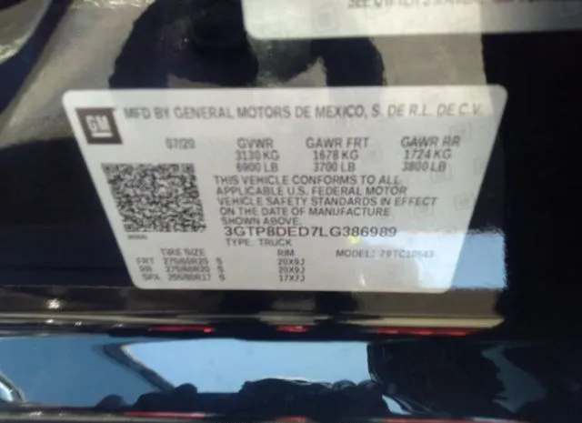 Photo 8 VIN: 3GTP8DED7LG386989 - GMC SIERRA 1500 