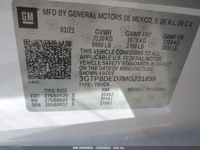 Photo 8 VIN: 3GTP8DED7MG231859 - GMC SIERRA C15 