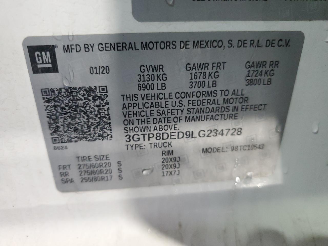 Photo 12 VIN: 3GTP8DED9LG234728 - GMC SIERRA 