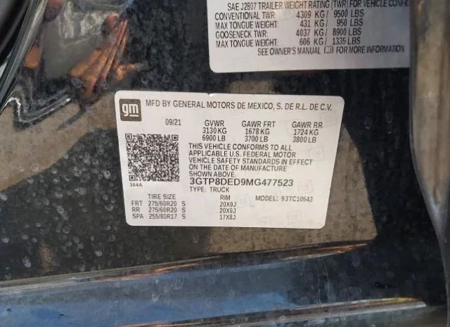 Photo 8 VIN: 3GTP8DED9MG477523 - GMC SIERRA 