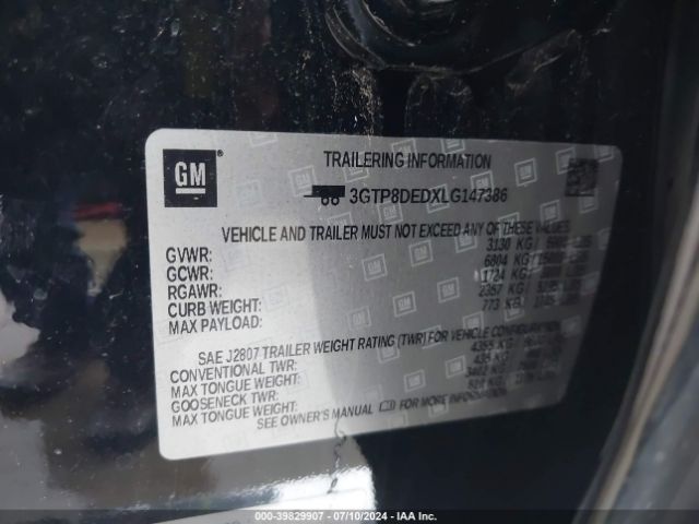 Photo 8 VIN: 3GTP8DEDXLG147386 - GMC SIERRA 1500 