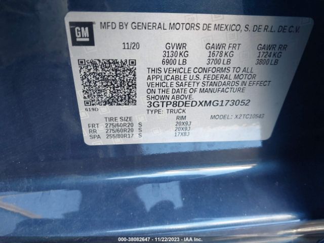 Photo 8 VIN: 3GTP8DEDXMG173052 - GMC SIERRA 1500 