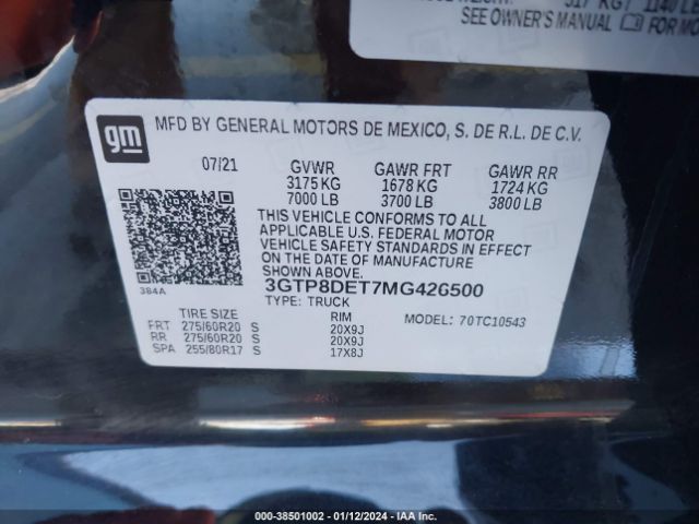 Photo 8 VIN: 3GTP8DET7MG426500 - GMC SIERRA 1500 