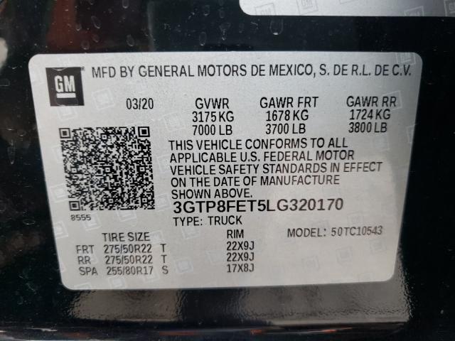 Photo 9 VIN: 3GTP8FET5LG320170 - GMC SIERRA C15 