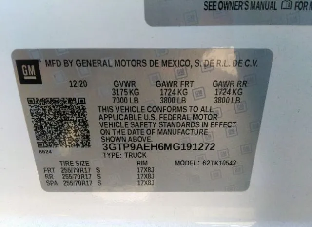 Photo 8 VIN: 3GTP9AEH6MG191272 - GMC SIERRA 1500 