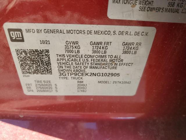 Photo 11 VIN: 3GTP9CEK2NG102905 - GMC SIERRA LIM 