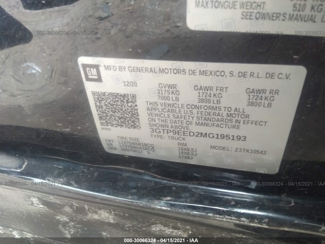 Photo 8 VIN: 3GTP9EED2MG195193 - GMC SIERRA 1500 