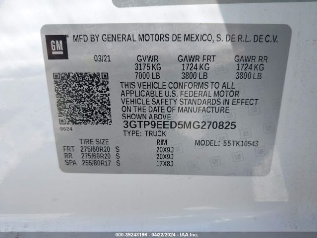 Photo 8 VIN: 3GTP9EED5MG270825 - GMC SIERRA 1500 