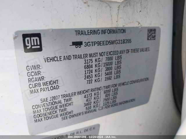 Photo 8 VIN: 3GTP9EED5MG318355 - GMC SIERRA 1500 