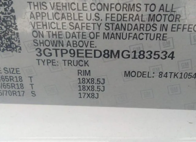 Photo 8 VIN: 3GTP9EED8MG183534 - GMC SIERRA 1500 