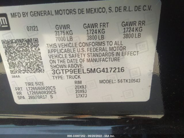 Photo 8 VIN: 3GTP9EEL5MG417216 - GMC SIERRA 1500 