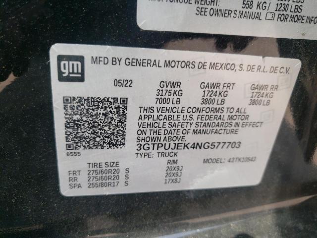 Photo 11 VIN: 3GTPUJEK4NG577703 - GMC SIERRA 