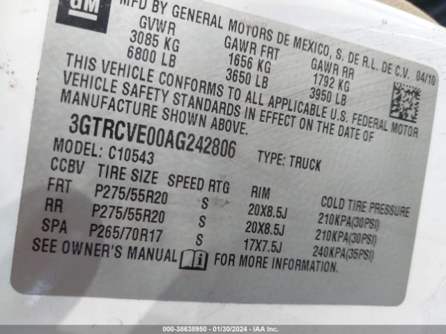 Photo 8 VIN: 3GTRCVE00AG242806 - GMC SIERRA 1500 