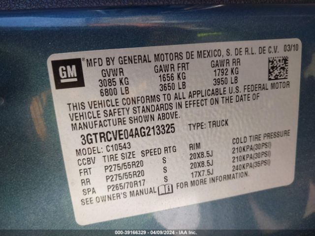 Photo 8 VIN: 3GTRCVE04AG213325 - GMC SIERRA 1500 