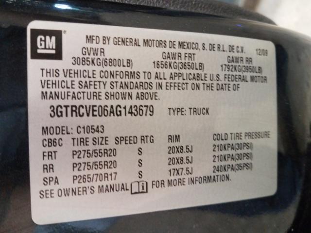 Photo 9 VIN: 3GTRCVE06AG143679 - GMC SIERRA C15 