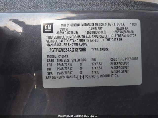 Photo 8 VIN: 3GTRCVE34AG137308 - GMC SIERRA 1500 