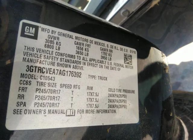 Photo 8 VIN: 3GTRCVEA7AG176392 - GMC SIERRA 1500 