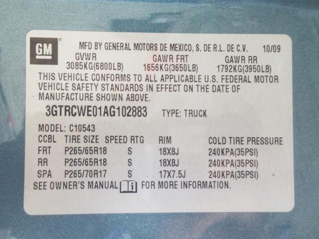 Photo 9 VIN: 3GTRCWE01AG102883 - GMC SIERRA C15 