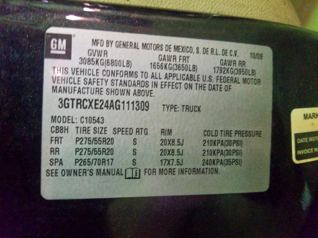 Photo 9 VIN: 3GTRCXE24AG111309 - GMC SIERRA C15 