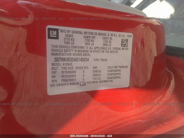 Photo 8 VIN: 3GTRKVE25AG145234 - GMC SIERRA 1500 