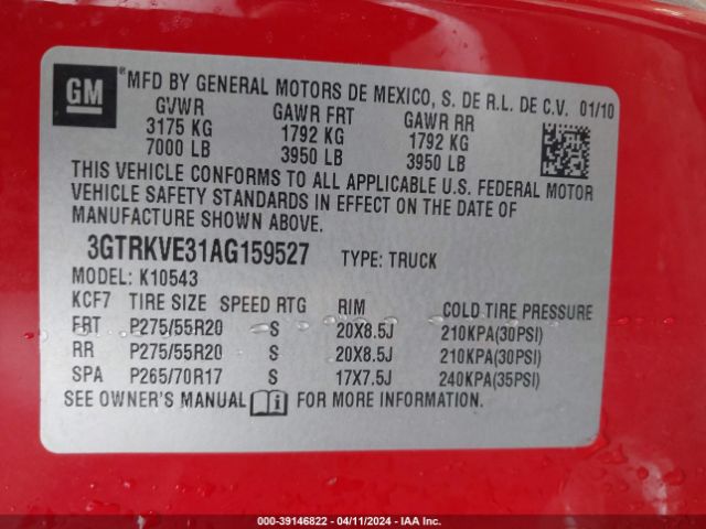 Photo 8 VIN: 3GTRKVE31AG159527 - GMC SIERRA 