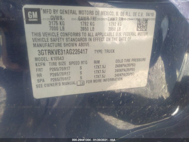 Photo 8 VIN: 3GTRKVE31AG226417 - GMC SIERRA 1500 