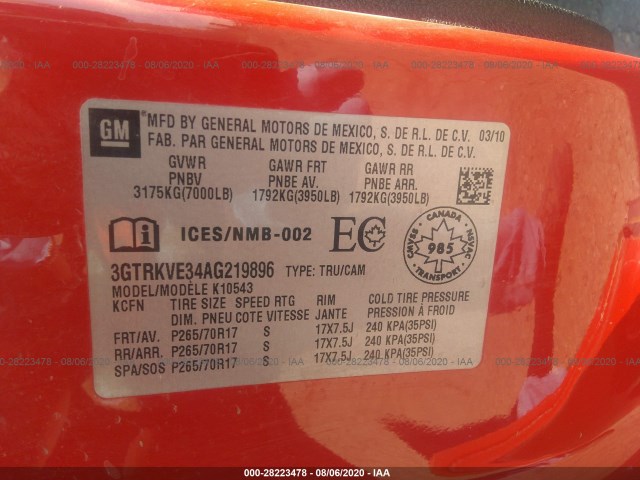 Photo 8 VIN: 3GTRKVE34AG219896 - GMC SIERRA 1500 