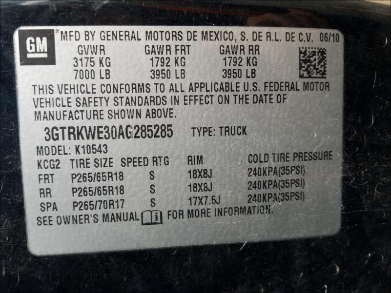 Photo 9 VIN: 3GTRKWE30AG285285 - GMC SIERRA K15 