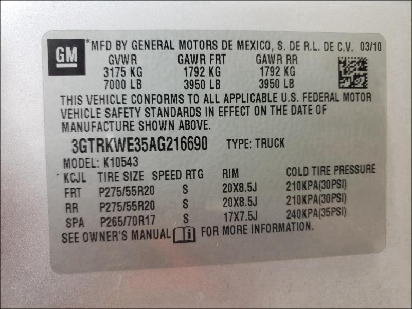 Photo 9 VIN: 3GTRKWE35AG216690 - GMC SIERRA K15 