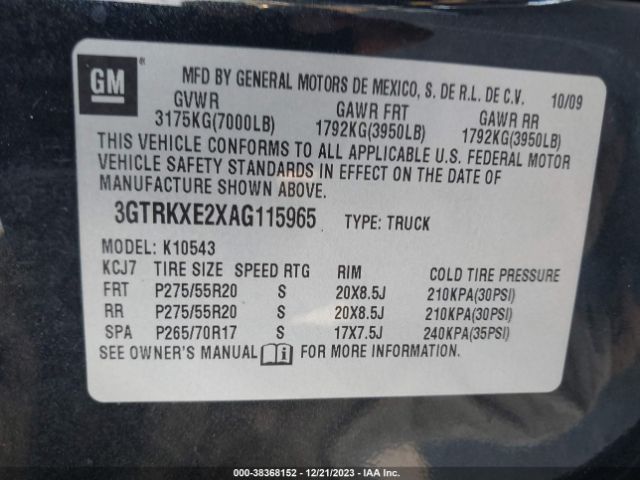 Photo 8 VIN: 3GTRKXE2XAG115965 - GMC SIERRA 1500 