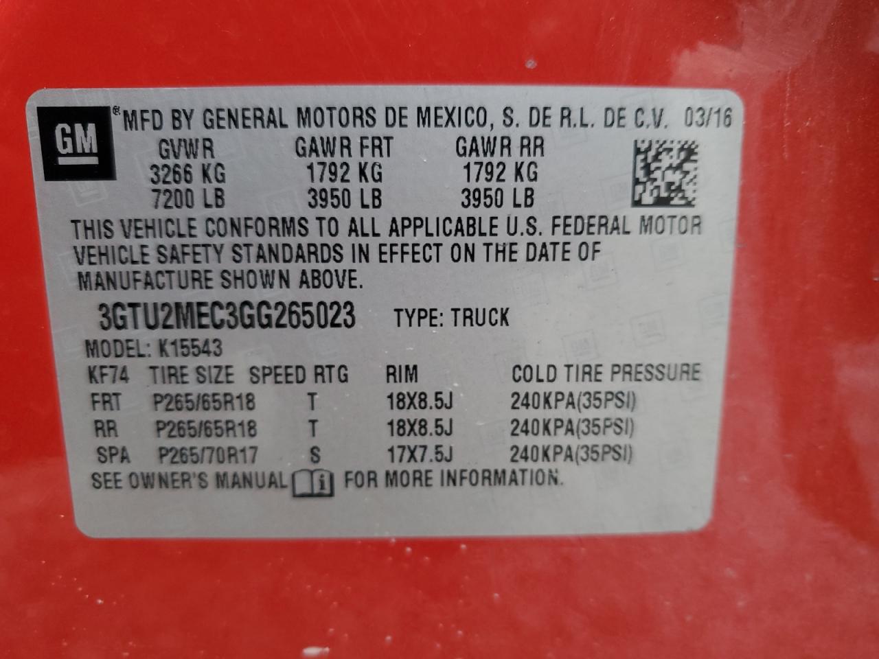 Photo 11 VIN: 3GTU2MEC3GG265023 - GMC SIERRA 