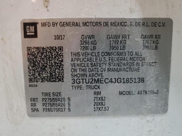 Photo 11 VIN: 3GTU2MEC4JG185138 - GMC SIERRA 