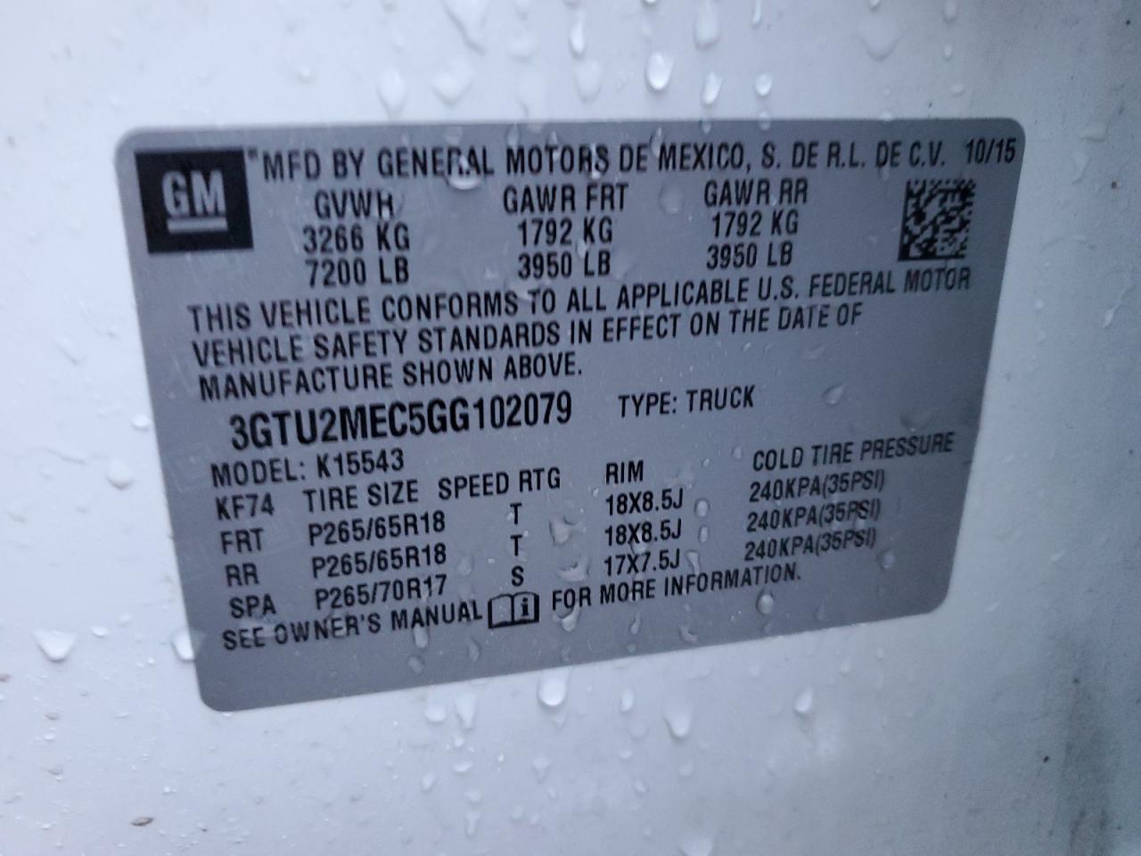 Photo 11 VIN: 3GTU2MEC5GG102079 - GMC SIERRA 