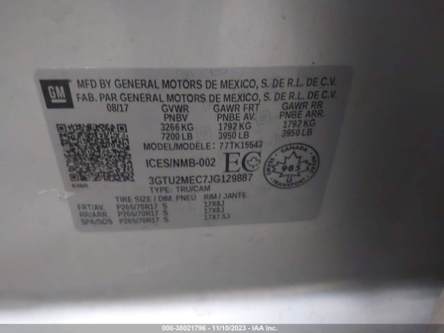 Photo 8 VIN: 3GTU2MEC7JG129887 - GMC SIERRA 1500 