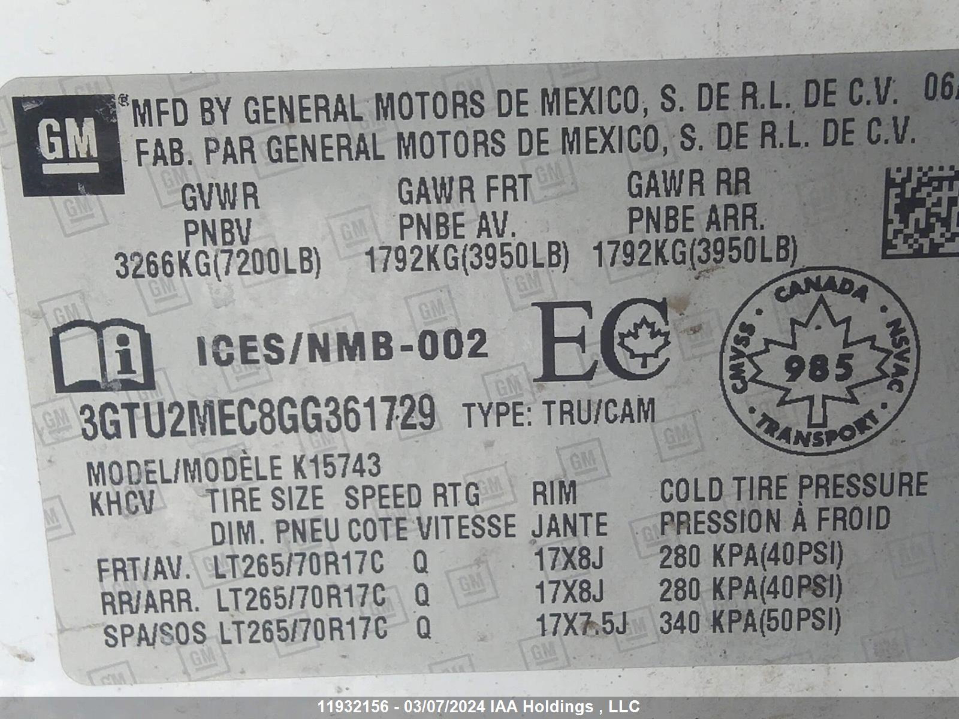 Photo 8 VIN: 3GTU2MEC8GG361729 - GMC SIERRA 