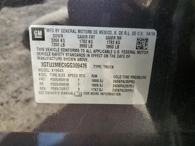 Photo 12 VIN: 3GTU2MEC9GG309476 - GMC SIERRA K15 